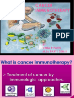 Cancer Immunotherapy: BY Neha P Patel M.SC Part I Sem Ii