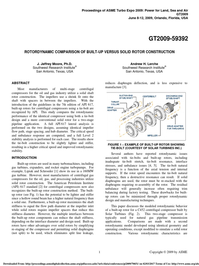 Rotordynamic Comparison of Built-Up Versus Solid Rotor Construction ...