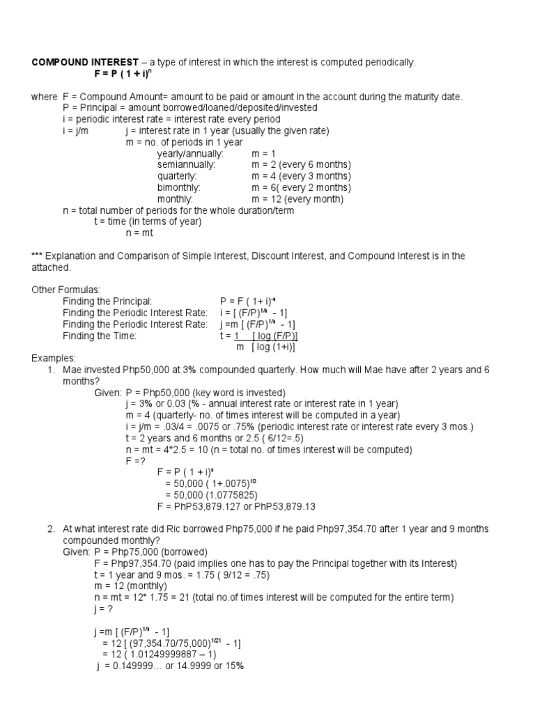 Math COMPOUND+INTEREST | PDF | Compound Interest | Interest