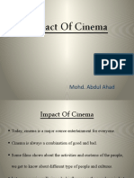Impact of Cinema: Mohd. Abdul Ahad
