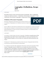 Economic Geography - Definition, Scope and Importance PDF