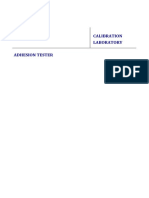 Calibration of Adhesion Tester