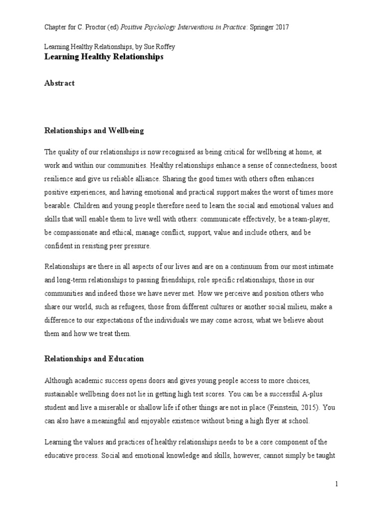 Teaching Kids Healthy Relationships | PDF | Psychological Resilience ...