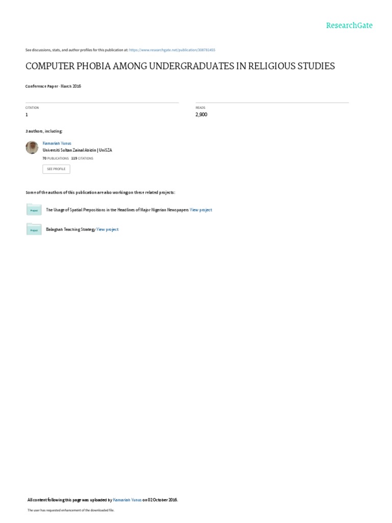 Computer Phobia Among Undergraduates In Religious Studies March 2016 Self Efficacy Teachers Download lagu semesta band dan streaming kumpulan lagu semesta band mp3 terbaru di downloadlagu.xyz dan nikmati, video klip semesta band mp4, lirik lagu semesta band full album. undergraduates in religious studies