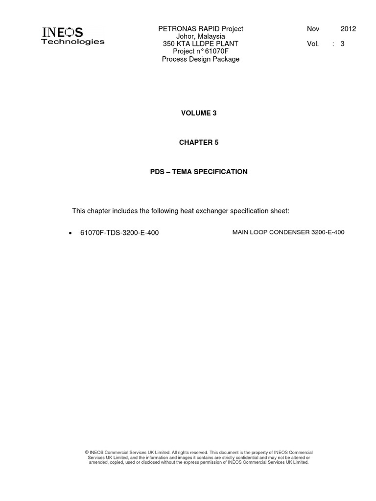 Volume 3 - Mechanical - V3-CH05-TEMA Specification | PDF | Heat ...