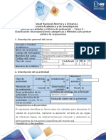 Guía de actividades y rúbrica de evaluación - Tarea 3 - Clasificación de proposiciones categóricas y Métodos para probar validez de argumentos.docx