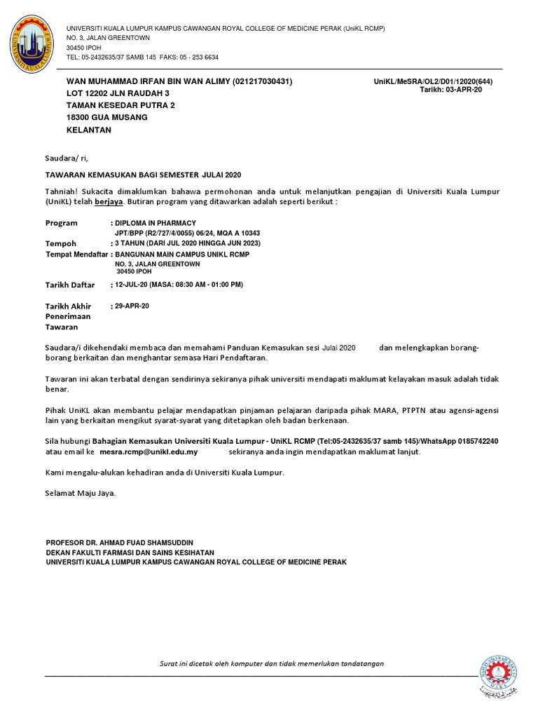 Offer Letter Pdf