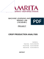 Machine Learning and Data Mining Lab (15CSE481) Project: Crop Production Analysis
