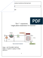 Single-Phase Transformer No-Load Test