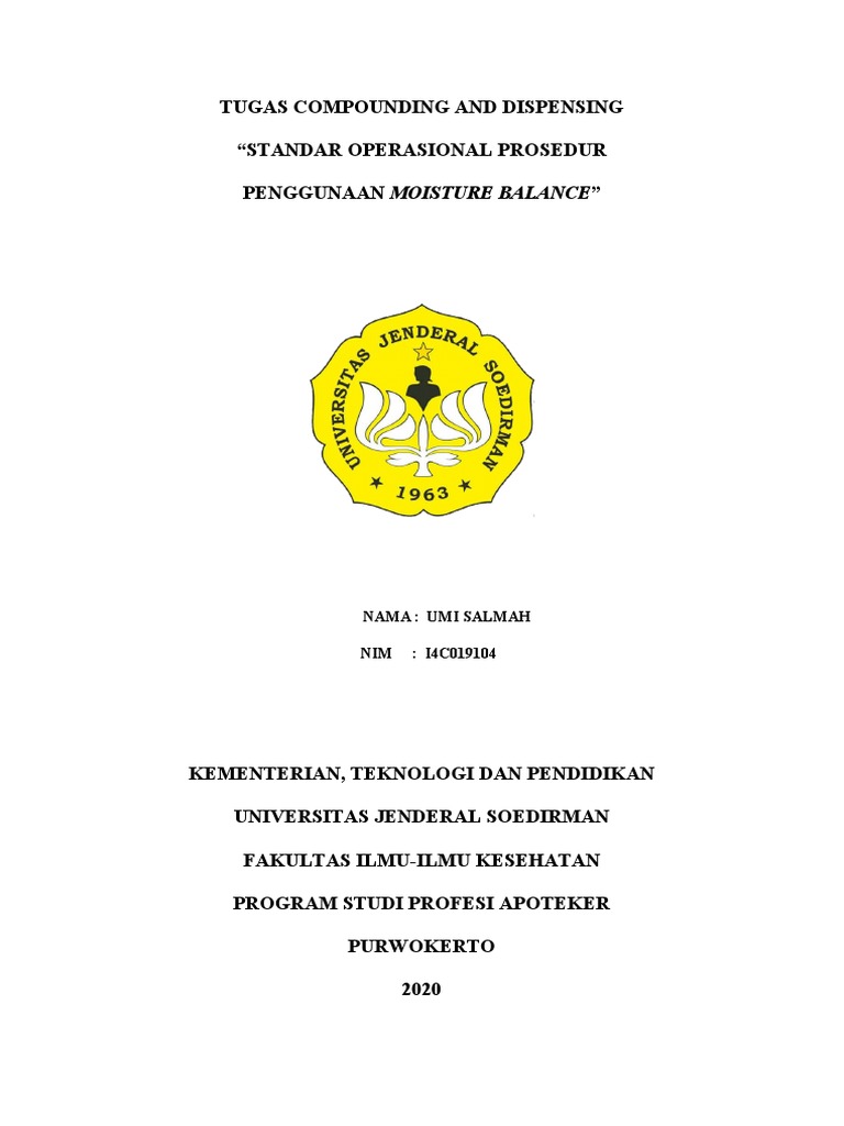 Sop Moisture Balance PDF