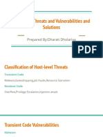 Host Level Threats and Vulnerabilities and Solutions: Prepared By:Dharati Dholariya