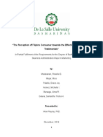 FINAL The Perception of Filipino Consumer Towards The Effectiveness of Product Testimonials