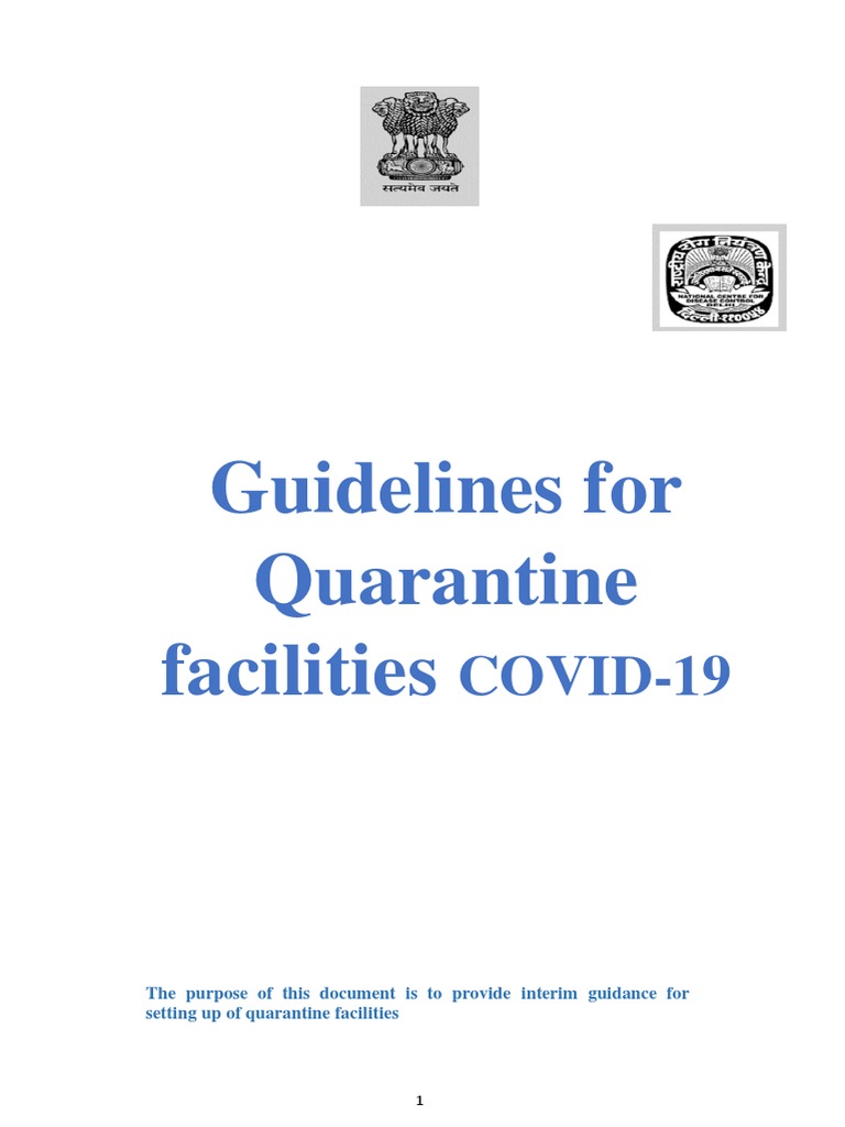 Quarantine Guidelines PDF Quarantine Infection Control