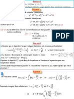 Le coefficient de fugacité d'un gaz à 200K est γ = 0,72 Calculer la différence de son potentiel par rapport à un gaz parfait dans les mêmes conditions