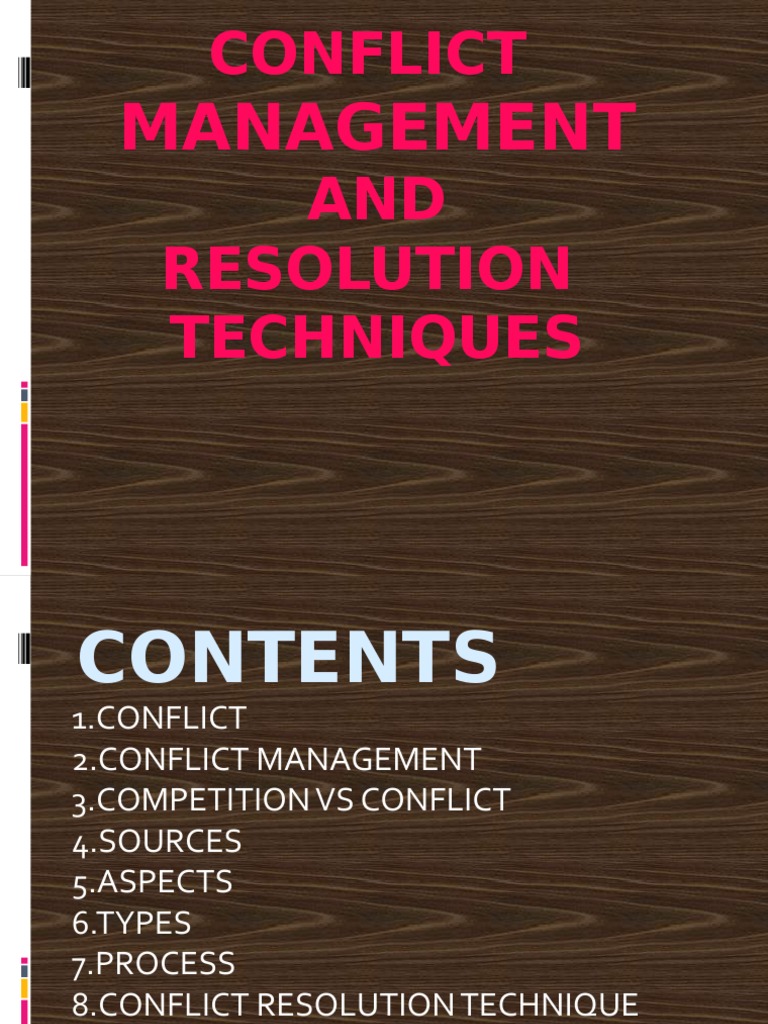 Conflict Management Techniques Overview | PDF | Mediation | Conflict ...