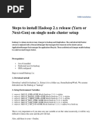 Steps To Install Hadoop 2.x Release (Yarn or Next-Gen) On Single Node Cluster Setup