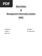 Short Notes of MIS (Unit Wise) PDF