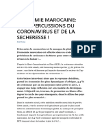 Economie Marocaine Les Repercussions Du Coronavirus Et de La Secheresse