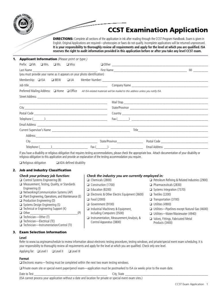 CCST Exam Application Form | PDF | Test (Assessment) | Academic Degree