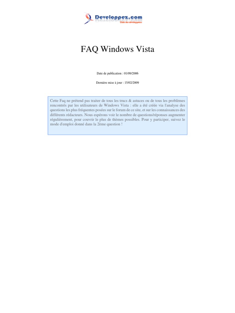 Comment Contourner Un Schema De Verouillage Site Www commentcamarche net Faq Vista | PDF | Windows Vista | Microsoft Windows