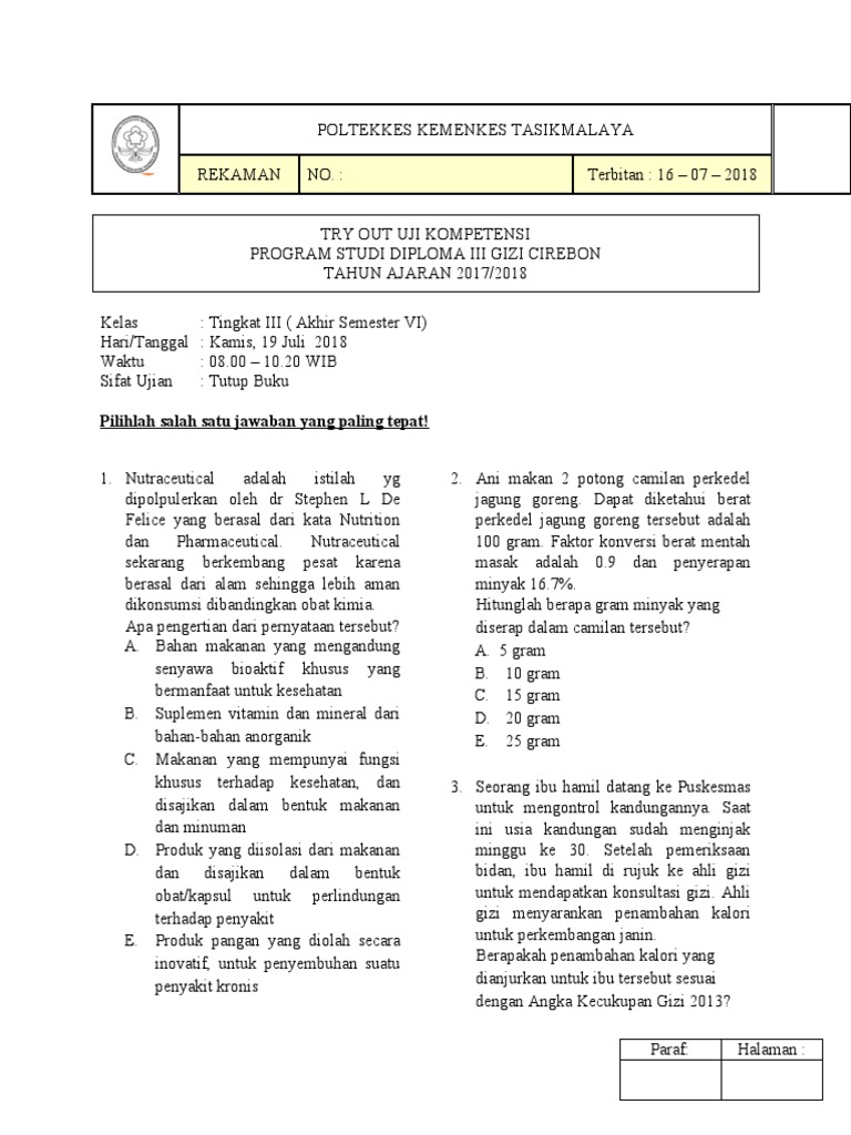 Soal Ukom 2018 Try Out