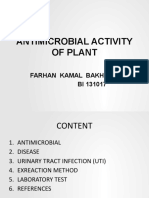 Antimicrobial Activity of Plant: Farhan Kamal Bakhtiar BI 131017