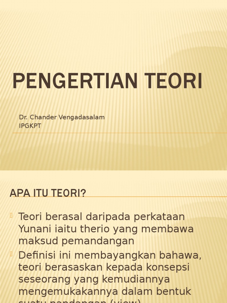 Pengertian Teori Pdf