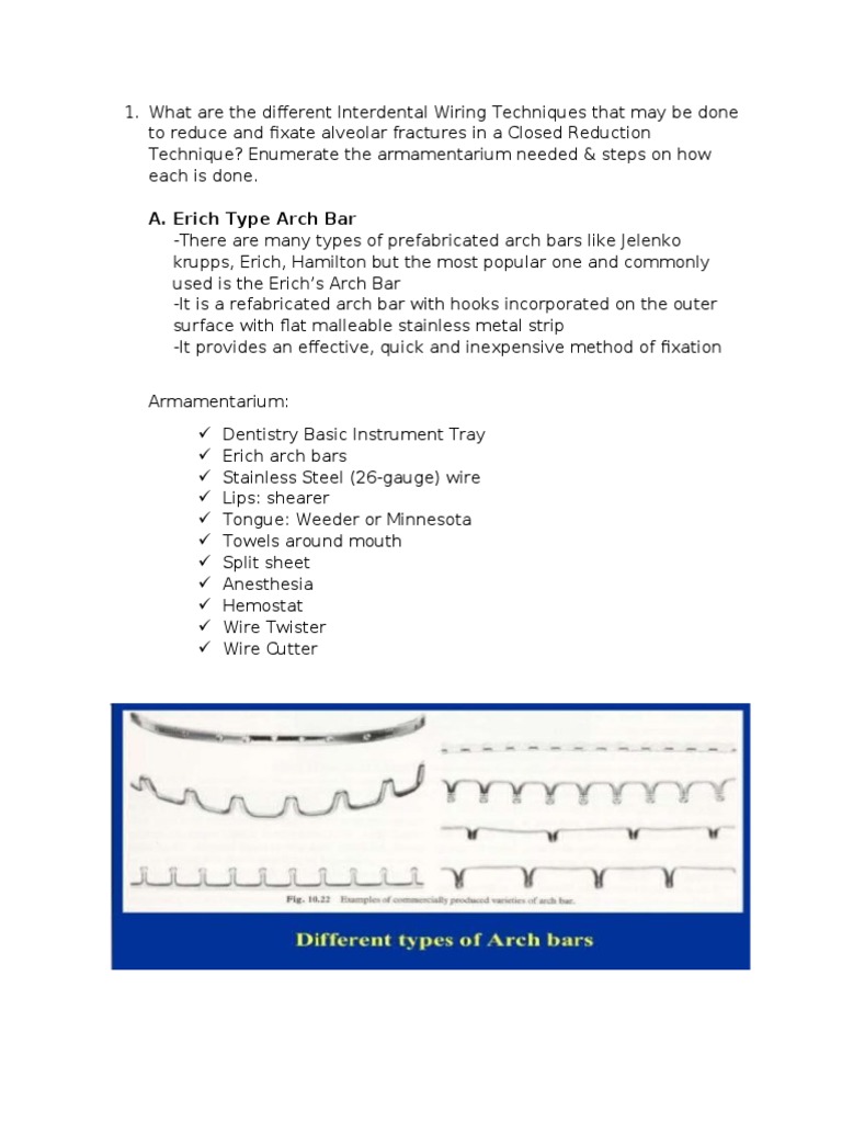 Interdental Wiring Techniques Overview | PDF | Mouth | Dentistry