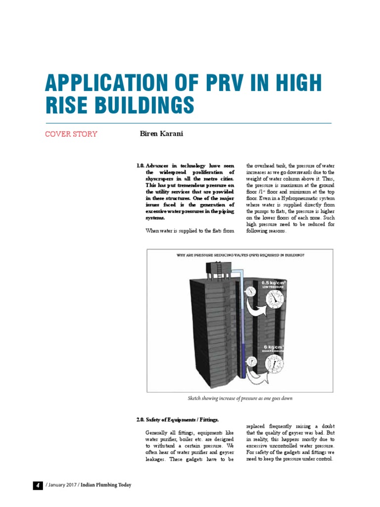 PRV Applications in High-Rise Water Systems | PDF | Plumbing | Water