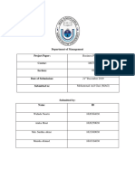 Department of Management Project Paper:: Business Plan/Pitch