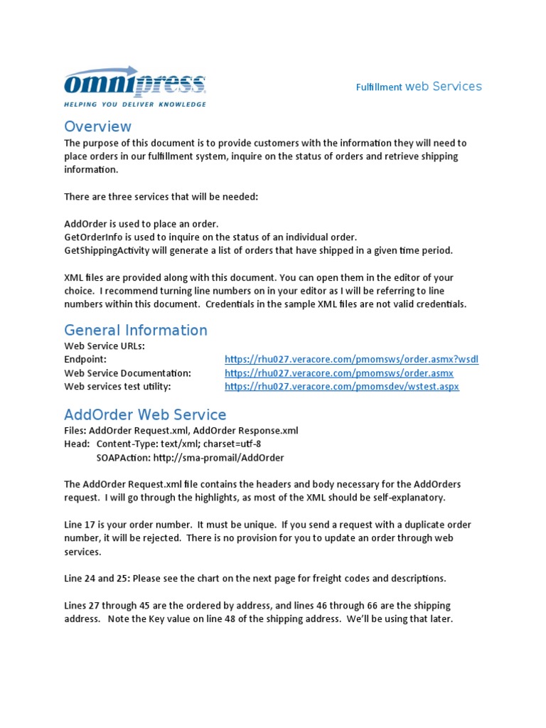 Fulfillment Web Services API Guide | PDF | Web Service | Xml