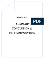 Summary, Conclusion & Recommendation
