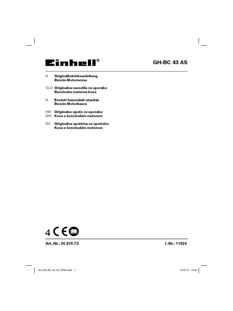 BG-EH 3000 - Ersatzteile / Zubehör - Einhell Service