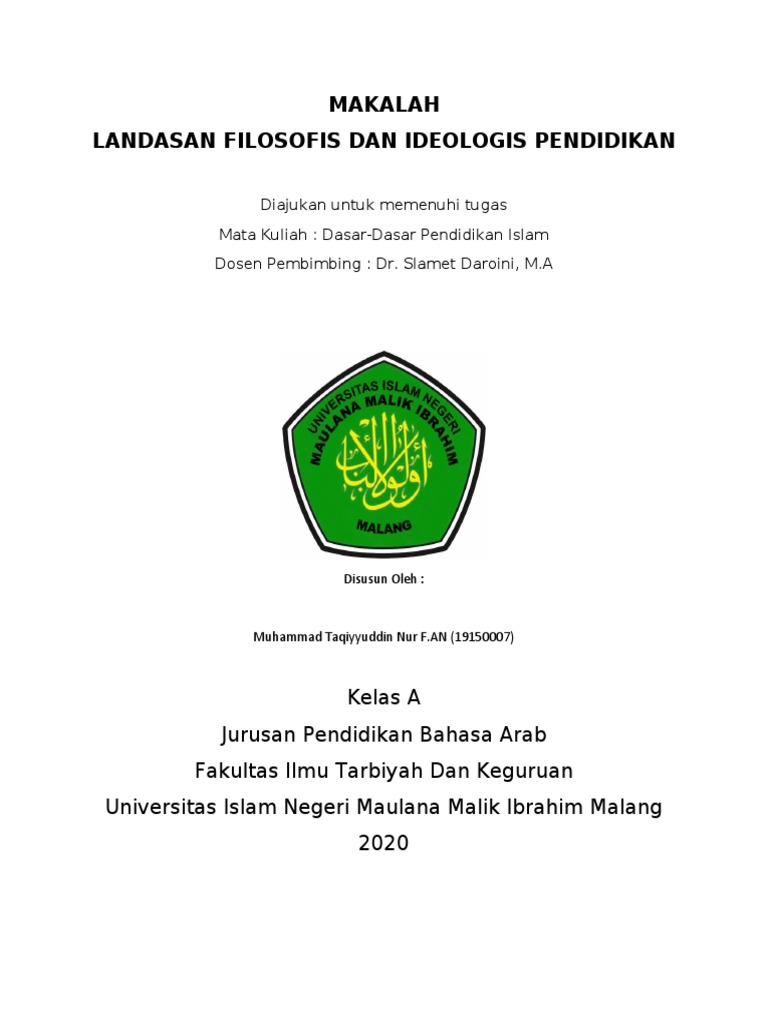 Makalah Landasan Filosofis Dan Ideologis Pendidikan