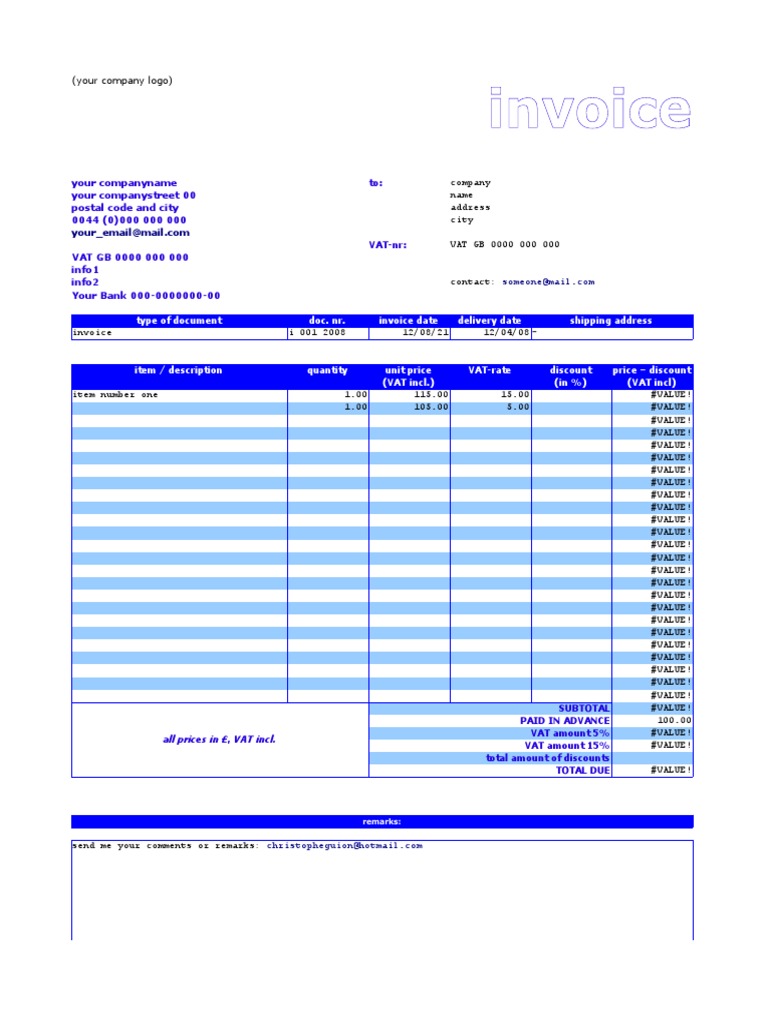 Invoice Template for Business Transactions | PDF | Invoice | Business