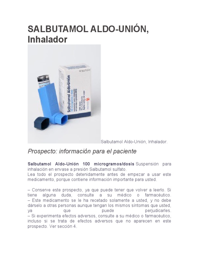 Salbutamol Aldo Union 100 Mcg Precio