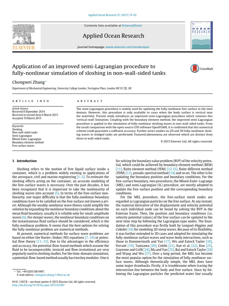 Applied Ocean Research: Chongwei Zhang | PDF | Finite Element Method ...