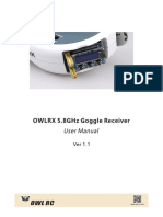 Owlrx 5.8Ghz Goggle Receiver: User Manual