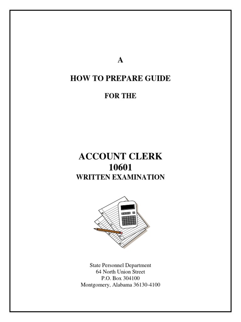 Account Clerk 10601 A How To Prepare Guide PDF Test (Assessment) Business
