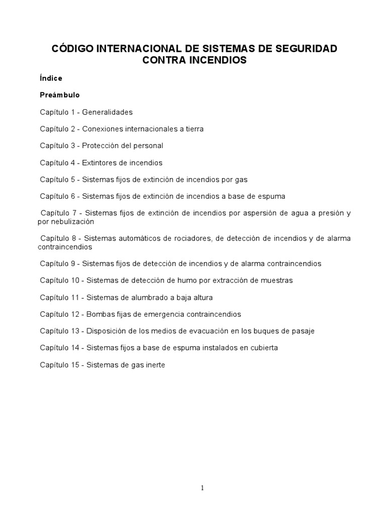 Código Internacional de Sistemas de Seguridad Contra Incendios | PDF ...