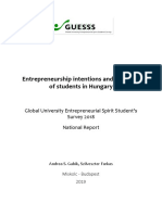 Entrepreneurship Intentions and Activities of Students in Hungary