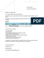 Quotation S. No Description QT y UO M Unit Rate Total Rate