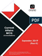 Current Affairs MCQ: September 2019 (Part-II)