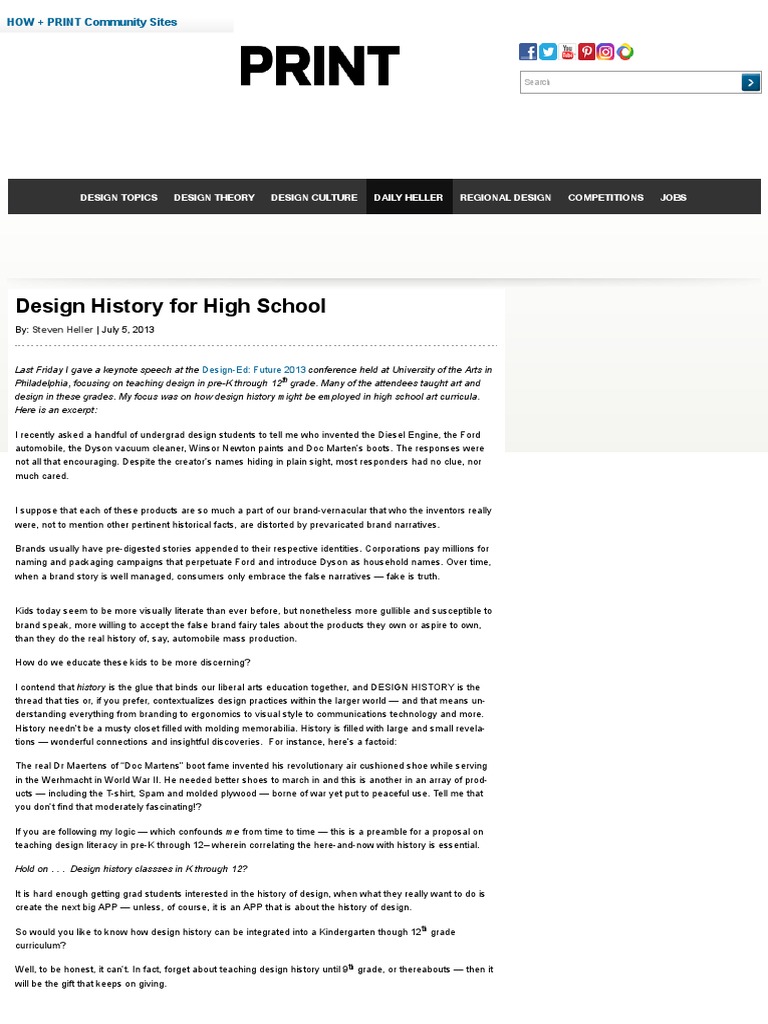 Teaching Design History in High School | PDF | Design | Graphic Design