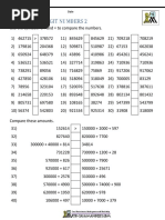 Comparing 6 Digit Numbers 2: Name Date