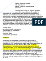 La Actuación de Estudiantes de Educación Primaria en Un Proceso de Invencion de Problemas RESUMEN