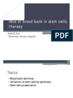 Role of Blood Bank in Stem Cells Therapy