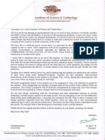 Letter To Parents From Vidya PDF