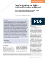 Porosity in Thick Section Alloy 690 Welds - Experiments, Modeling, Mechanism, and Remedy