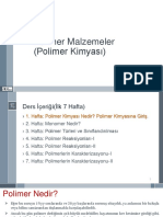 Polimer Malzemeler - Hafta - 1 PDF